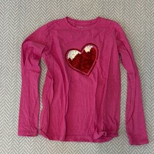 Crewcuts Magenta Long Sleeve with Flip Sequin Heart